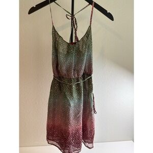 Roxy Creek Bed Dress Womens Small NWT Natural Ombre Floral Halter Boho Beach